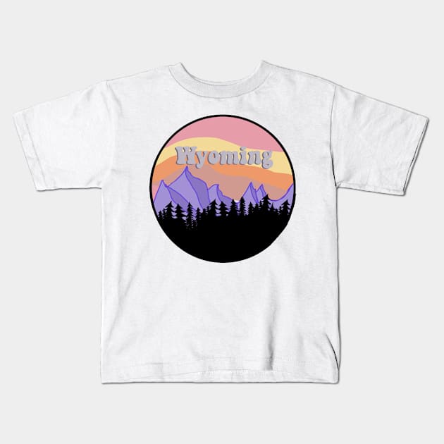 Roamin’ through Wyomin Kids T-Shirt by lilydlin